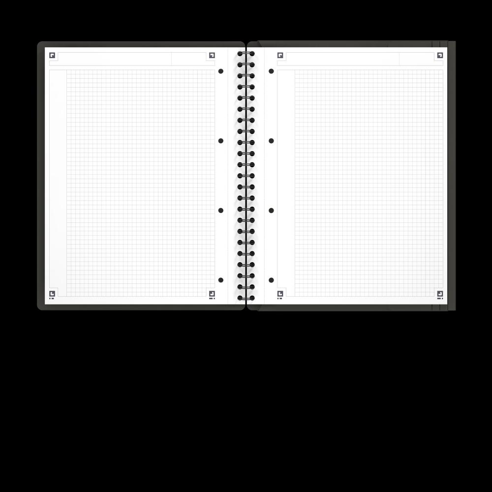 Agenda Organizator Oxford International Meeting Book, A4+ 80f, Hartie Optik 90g/mp, Spira Dubla, Scribzee, Coperta Pp, Pefc, Margini Duble Si Antet, Microperforatii Si 4 Perforatii, 3 Clape Coperta Spate, Inchidere Cu Elastic, Patratele, Culoare Gri