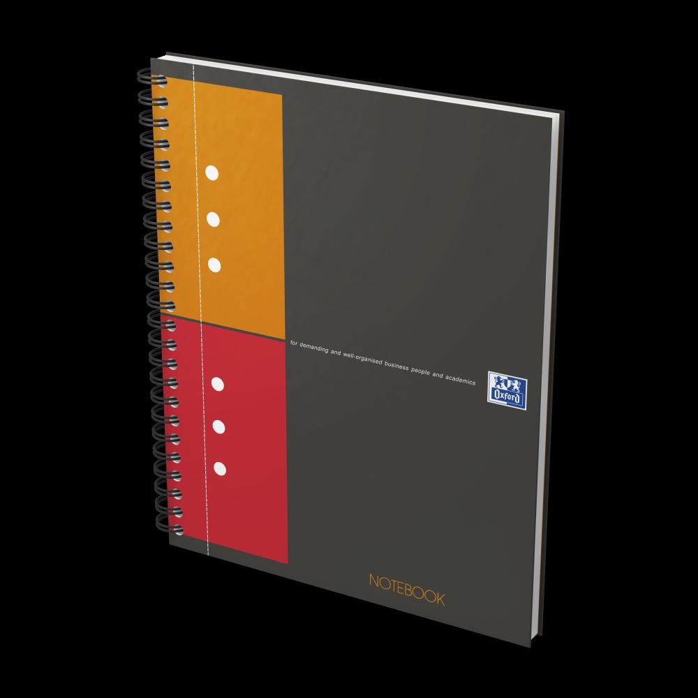 Agenda Organizator Oxford International Notebook, A5+ 80f, Hartie Optik 90g/mp, Spira Dubla, Scribzee, Coperta Plastifiata Rigida, Pefc, Margini Duble Si Antet, Microperforatii Si 10 Perforatii, Patratele, Culoare Gri