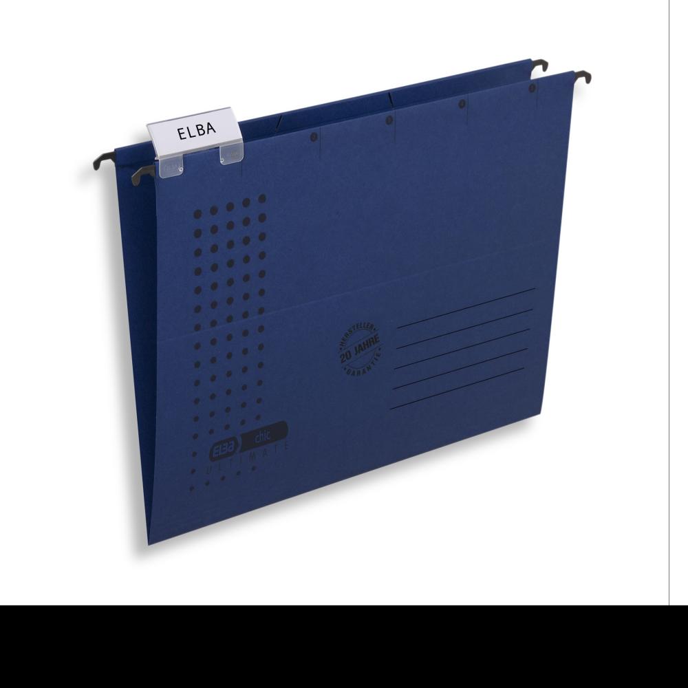 Dosar Suspendat Simplu Elba Ultimate A4, Carton 240g/mp, Blue Angel, Capacitate 330 File, Culoare Albastru Inchis