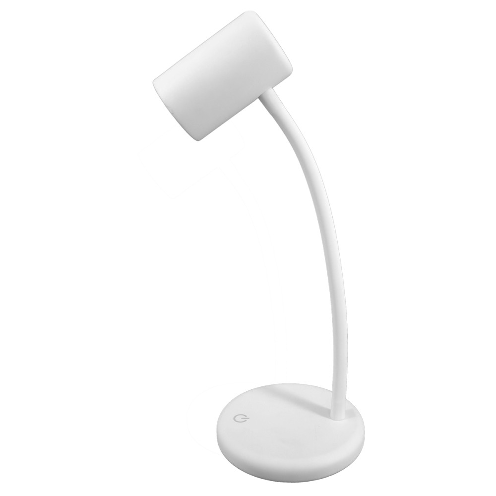 Lampa Unilux Led Lou Portabila Pentru Birou, Design Compact Cu Brat Flexibil, Comutator Tactil, Cablu Usb Inclus Tip C/tip A, Inaltime Max 30 Cm/min 20 Cm, Material Abs/silicon, Culoare Alb