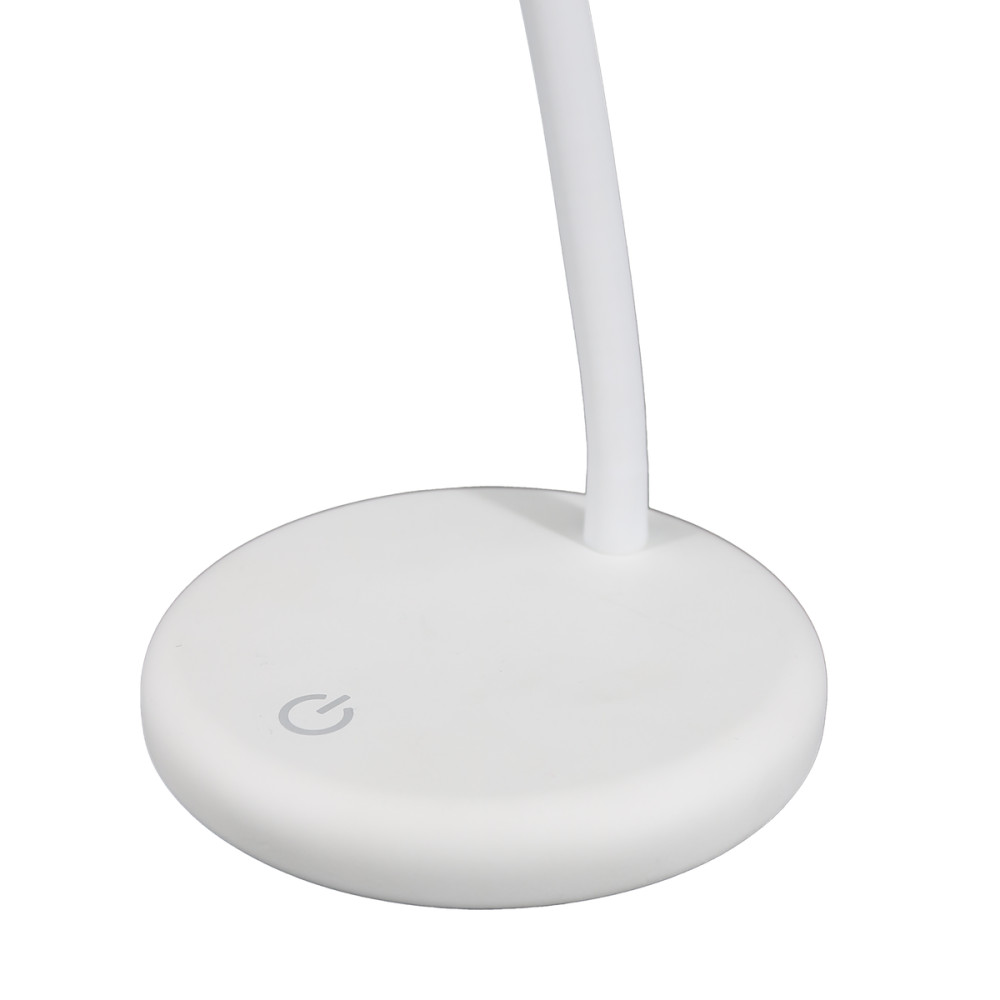 Lampa Unilux Led Lou Portabila Pentru Birou, Design Compact Cu Brat Flexibil, Comutator Tactil, Cablu Usb Inclus Tip C/tip A, Inaltime Max 30 Cm/min 20 Cm, Material Abs/silicon, Culoare Alb
