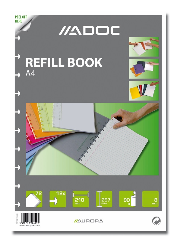 Rezerva Caiet A4, 72 File - 90g/mp, Aurora Adoc - Dictando