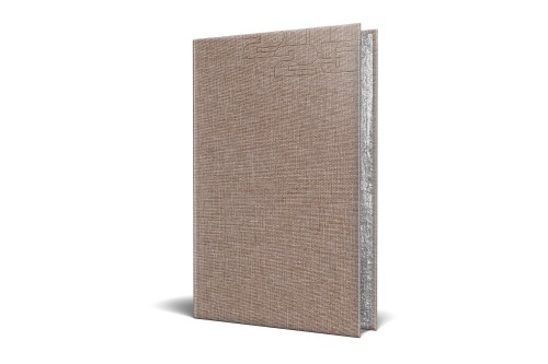 Agenda Datata Ro A5, 352 Pagini, Coperta Din Piele Sintetica, Premium Deluxe Fiorano, Culoare Bej, Margini Folio Argintiu, 2025