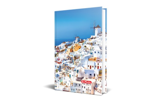 Agenda Nedatata A5, Motive, 224 Pagini, Coperta Buretata, Motiv City Break Greece