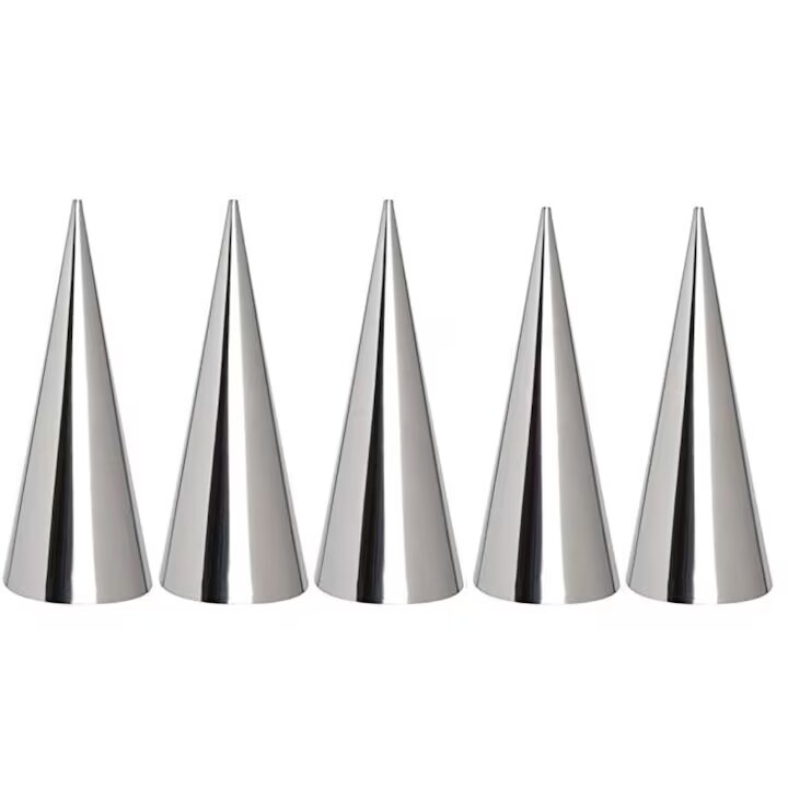 Set 5 Forme Conice Pentru Rulouri, Inaltime 11 Cm, Diametru 3.5 Cm, Realizat Din Aluminiu Rezistent