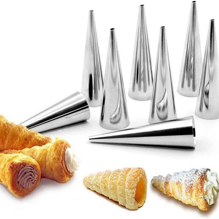 Set 5 Forme Conice Pentru Rulouri, Inaltime 11 Cm, Diametru 3.5 Cm, Realizat Din Aluminiu Rezistent