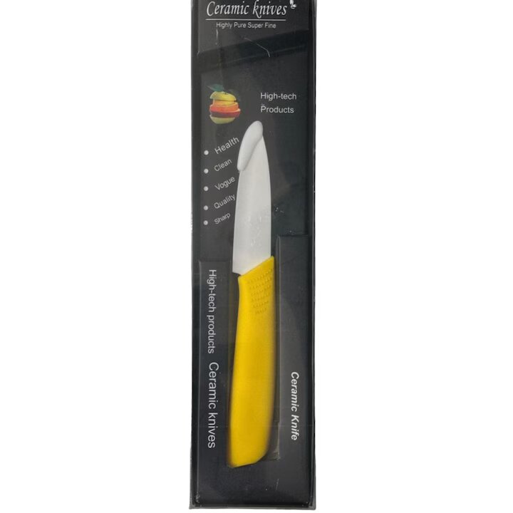 Cutit Ceramic, Dimensiune 20 Cm, Lama 10 Cm, Maner Multicolor