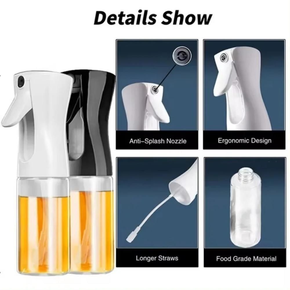 Sticla Cu Pulverizator Pentru Ulei, Otet Sau Alte Lichide, Capacitate 300 Ml, Capac Negru