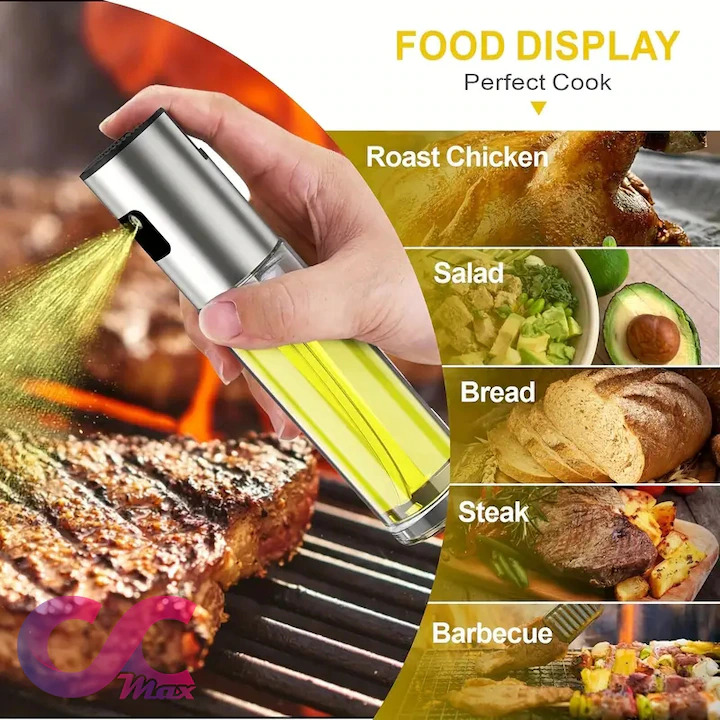Sticla Cu Pulverizator Pentru Ulei, Otet Sau Alte Lichide, Capac Din Inox, Capacitate 100 Ml