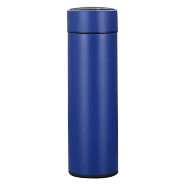 Termos Smart Cu Display Led Din Inox, 500 Ml, Dimensiune 6.5×6.5×23 Cm, Culoare Albastru