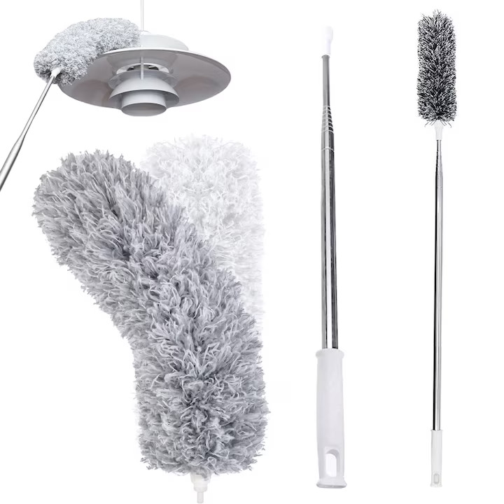 Pamatuf Cu Maner Telescopic Pentru Praf, Lungime 80 - 280 Cm, Culoare Gri, Dimensiuni Pamatuf 40 X 10cm
