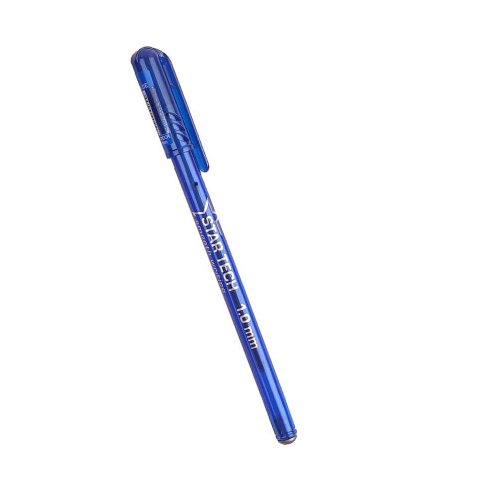 Pix PENSAN Star Tech, Varf 1 mm, Scriere Albastra, Corp Plastic Transparent cu Capac, Pixuri Scolare, Pixuri Albastre, Pix Albastru, Pixuri pentru Scoala, Pixuri Colorate, Set Pixuri Colorate, Set de Pixuri, Pix Colorat