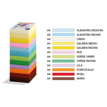 Carton Color 160g/mp A4 250 Coli Ecada Albastru Inchis 36160ai