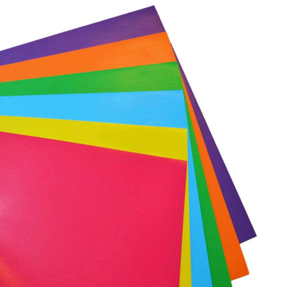Hartie Glasata Autocolanta Lucioasa A4 Ecada, 6 Coli/Top, 120 g/mÂ², 6 Culori, Hartie Glasata Autocolanta, Hartie Glasata, Hartie Autocolanta, Hartie Glasata Lucioasa, Hartie Glasata Colorata, Hartie Autocolanta Colorata, Rechizite Scolare