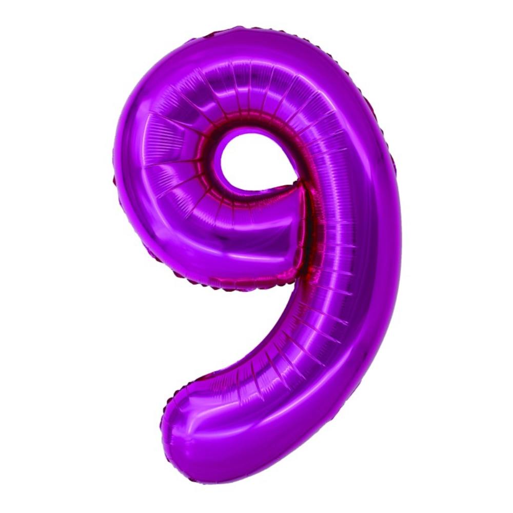 Balon Folie Cifra 9 Roz Daco, 100 cm Balon Folie Cifra 9 Roz Daco, 100 cm