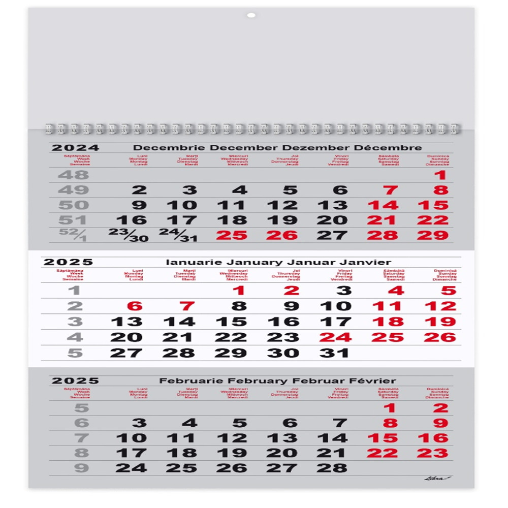 Calendar Triptic Gri