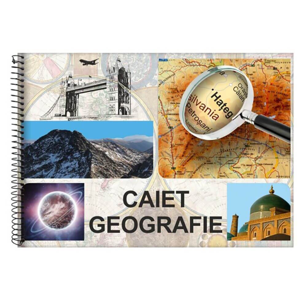 Caiet Geografie A4 DACO, 24 File, Spiralat, Coperta Policromie, Caiete Geografie, Caiet de Geografie, Caiete Scolare Geografie, Caiete de Geografie, Caiet Dictando Geografie, Caiet Daco Geografie, Caiet Geografie Spiralat