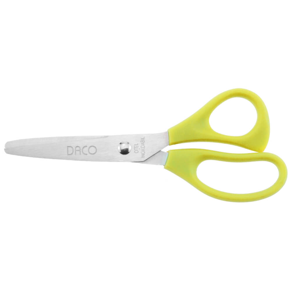Foarfeca de Gradinita DACO, Lungime 12.5 cm, Galbena, Foarfeca Copii, Foarfeca DACO, Foarfeci DACO, Foarfeci Copii, Foarfeca pentru Copii, Foarfeca Hartie Copii, Foarfece pentru Copii, Set Foarfeca Copii, Rechizite Scolare