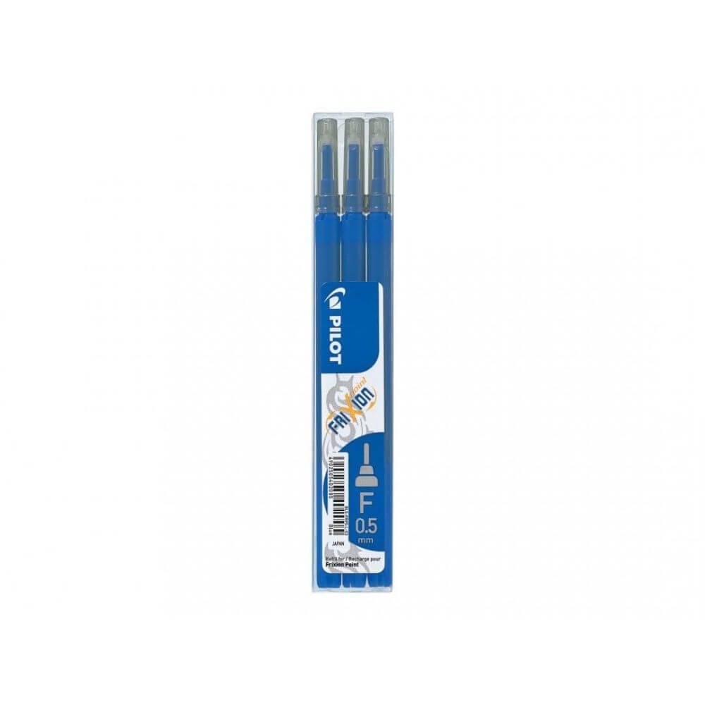 Set 3 Rezerve Roller PILOT Frixion, 0.5 mm, Albastru, Rezerve Rollere cu Gel Termosensibil, Rezerve pentru Rollere 0.5 mm, Rezerva pentru Roller PILOT, Rezerve Mina Albastra Roller, Seturi de Rezerve pentru Roller PILOT, Rezerve PILOT FRIXION