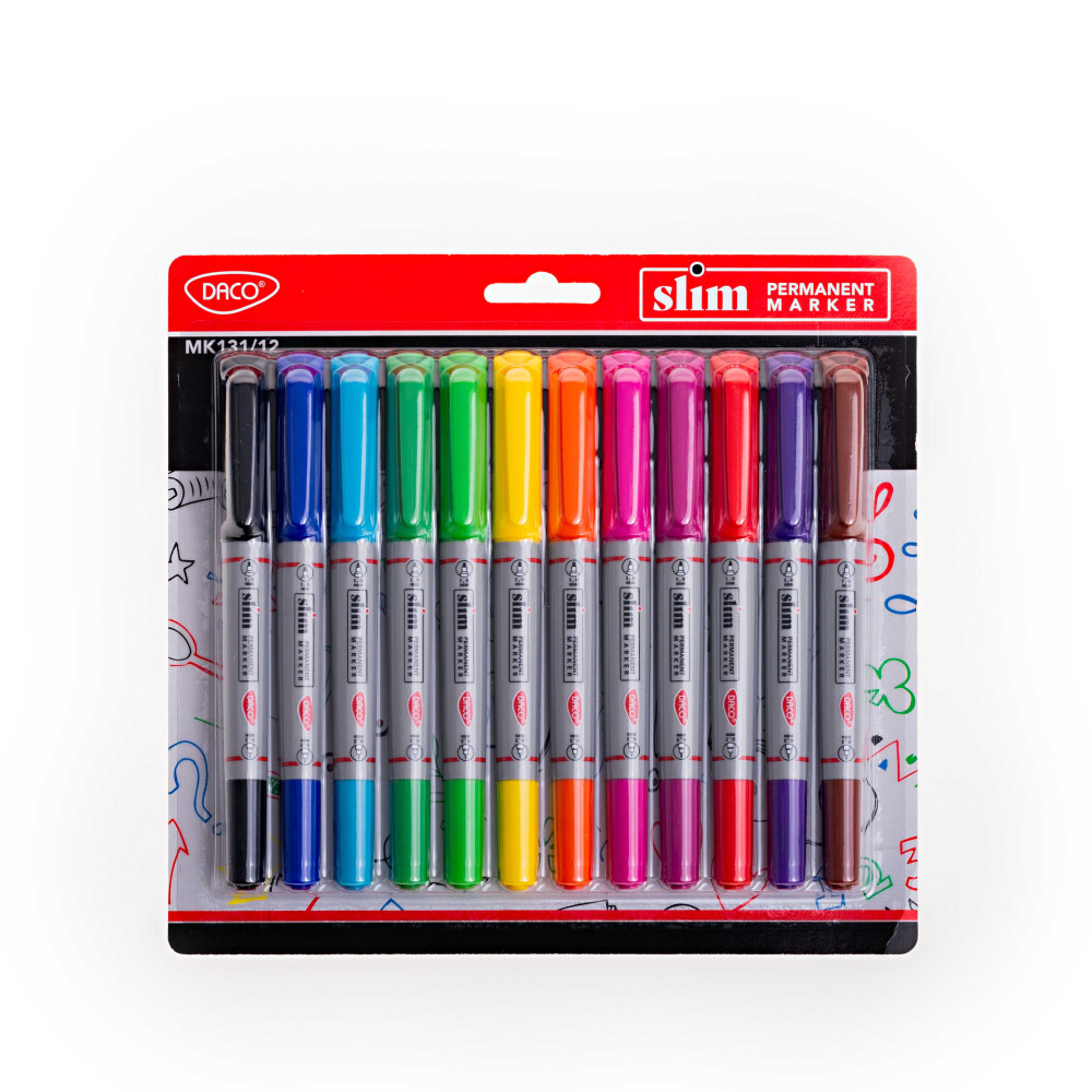 Marker Permanent Slim Set 12 Daco Mk131/12 Marker Permanent Slim Set 12 Daco Mk131/12