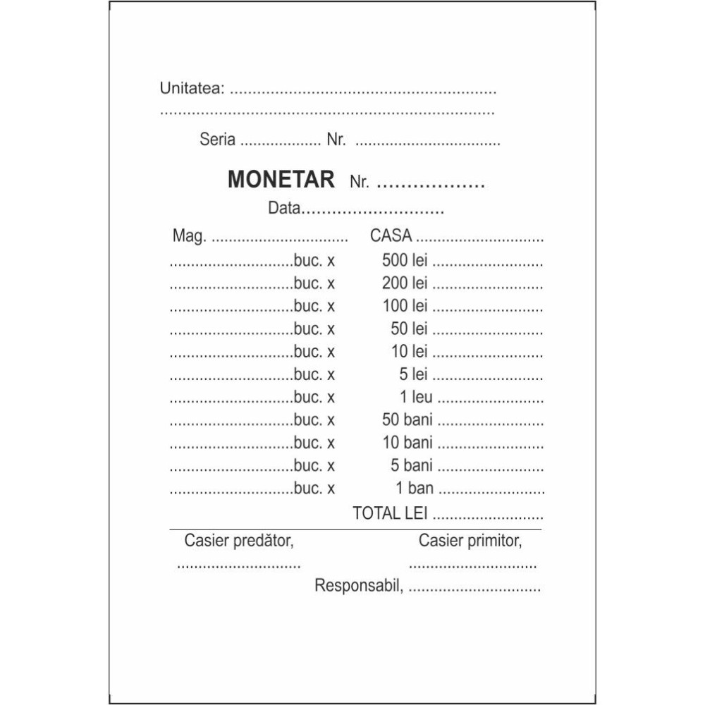 Monetar A6 Simplu L03349