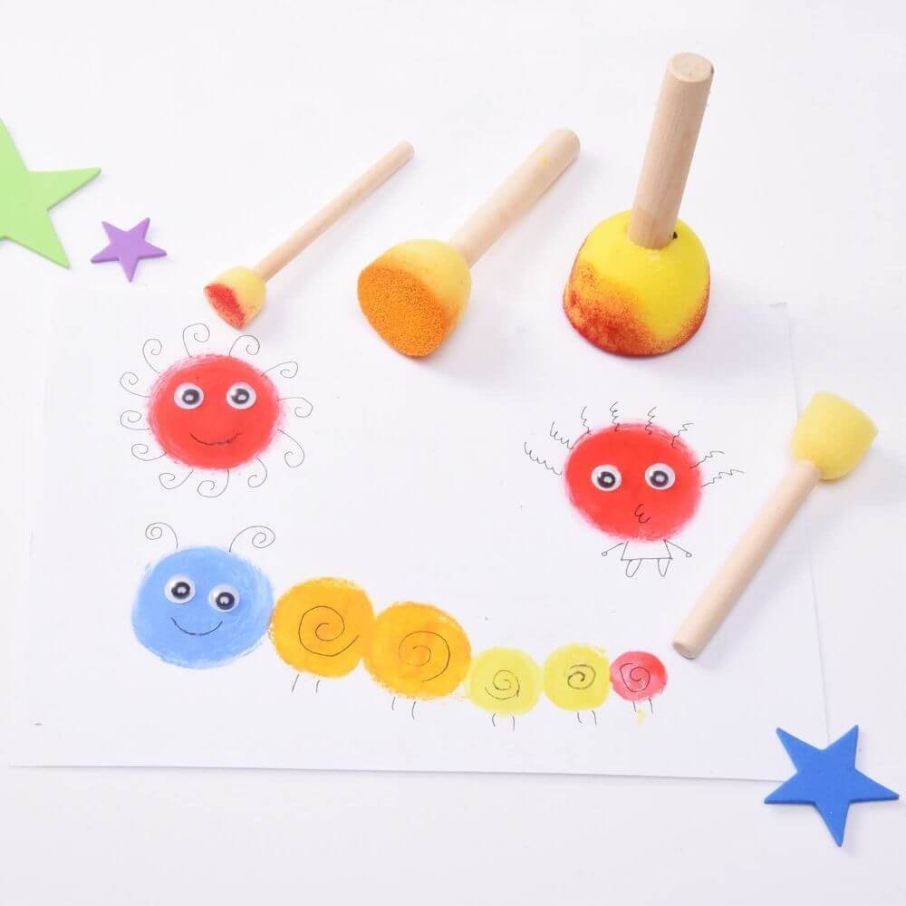 Pensule DACO Tip Burete, 8 Buc/Set, Pensule Burete, Pensula Burete, Accesorii Pictura, Bureti Pictura, Bureti pentru Pictura, Pensula Burete Pictura, Set Pensule Tip Burete, Bureti Pictura, Pensule Tamponare din Burete