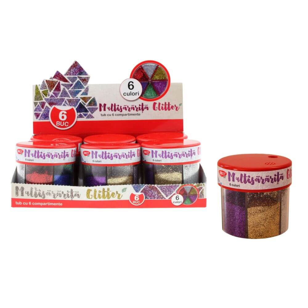 Pudra Glitter Multisararita DACO, 6 Buc/Set, 6 Culori Diferite, 50 g/Tub, Pudra Glitter 6 Culori, Multisararita Daco, Pudra Glitter 50 g, Pudra Sclipici, Sclipici Colorat, Glitter Colorat, Pudra Glitter Colorata, Sclipici Multicolor.
