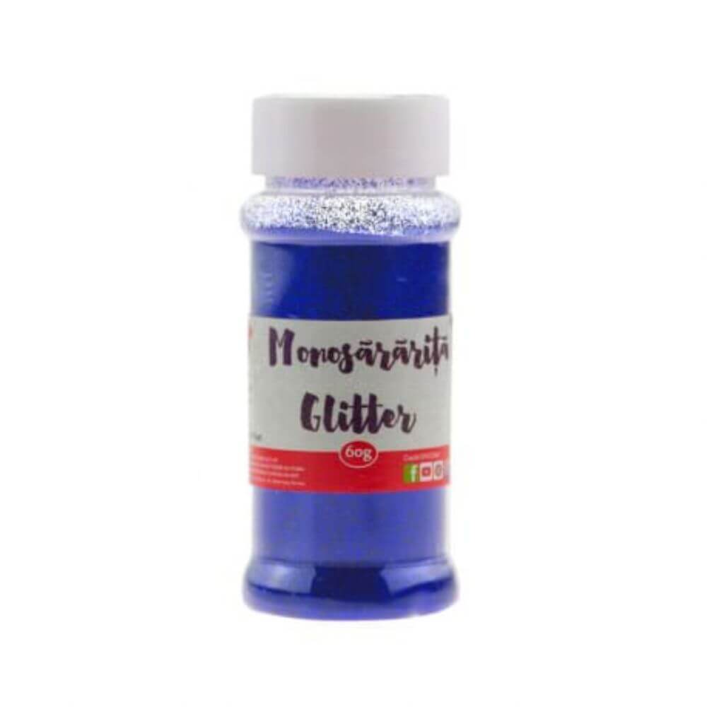 Pudra Glitter Monosararita DACO, 60 g, Culoare Albastra, Pudra Glitter Albastra, Pudra Monosararita, Pudra Glitter Monosararita, Sclipici Albastru, Sclipici Pulbere Albastru, Pulbere Albastru Glitter, Sclipici Colorat Pentru Craft, Glitter