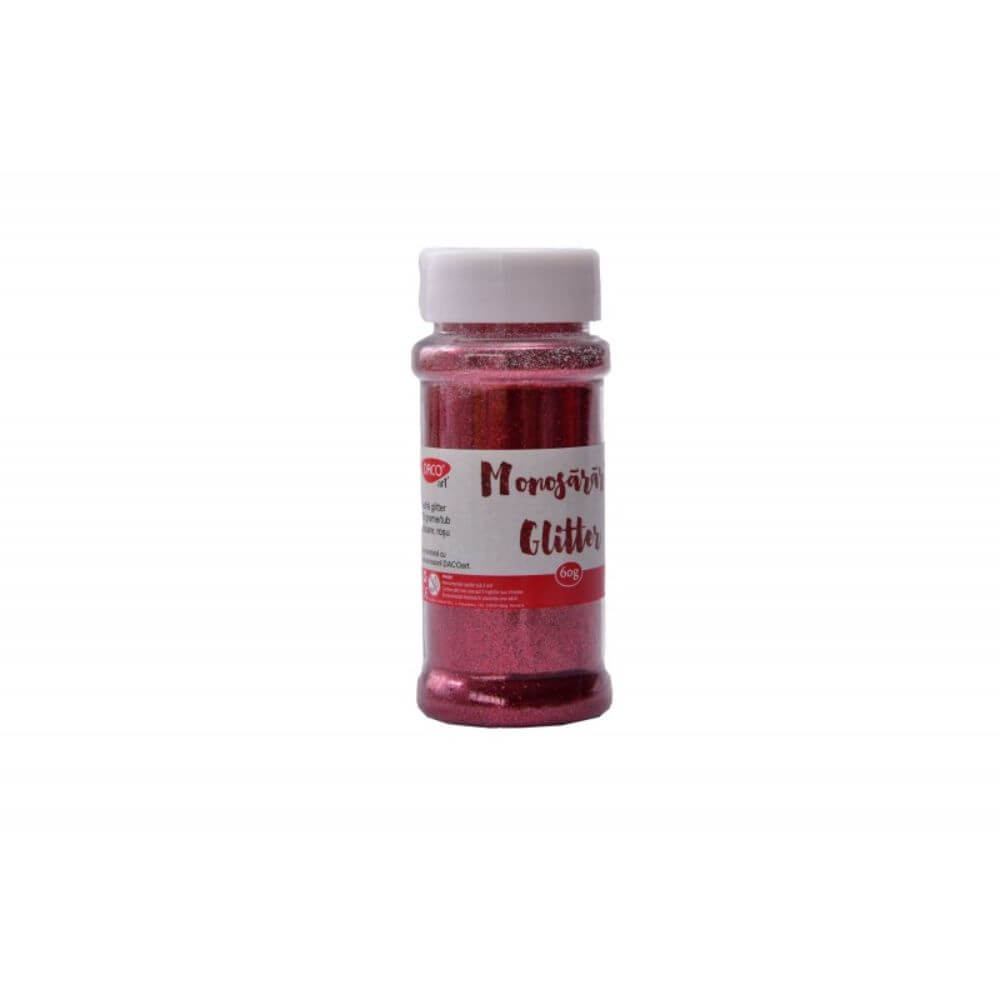 Pudra Glitter Monosararita DACO, 60 g, Culoare Rosie, Pudra Glitter Rosu, Pudra Monosararita, Pudra Glitter Monosararita, Sclipici Rosu, Sclipici Pulbere Rosu, Sclipici Colorat Pentru Craft, Articole Craft, Glitter