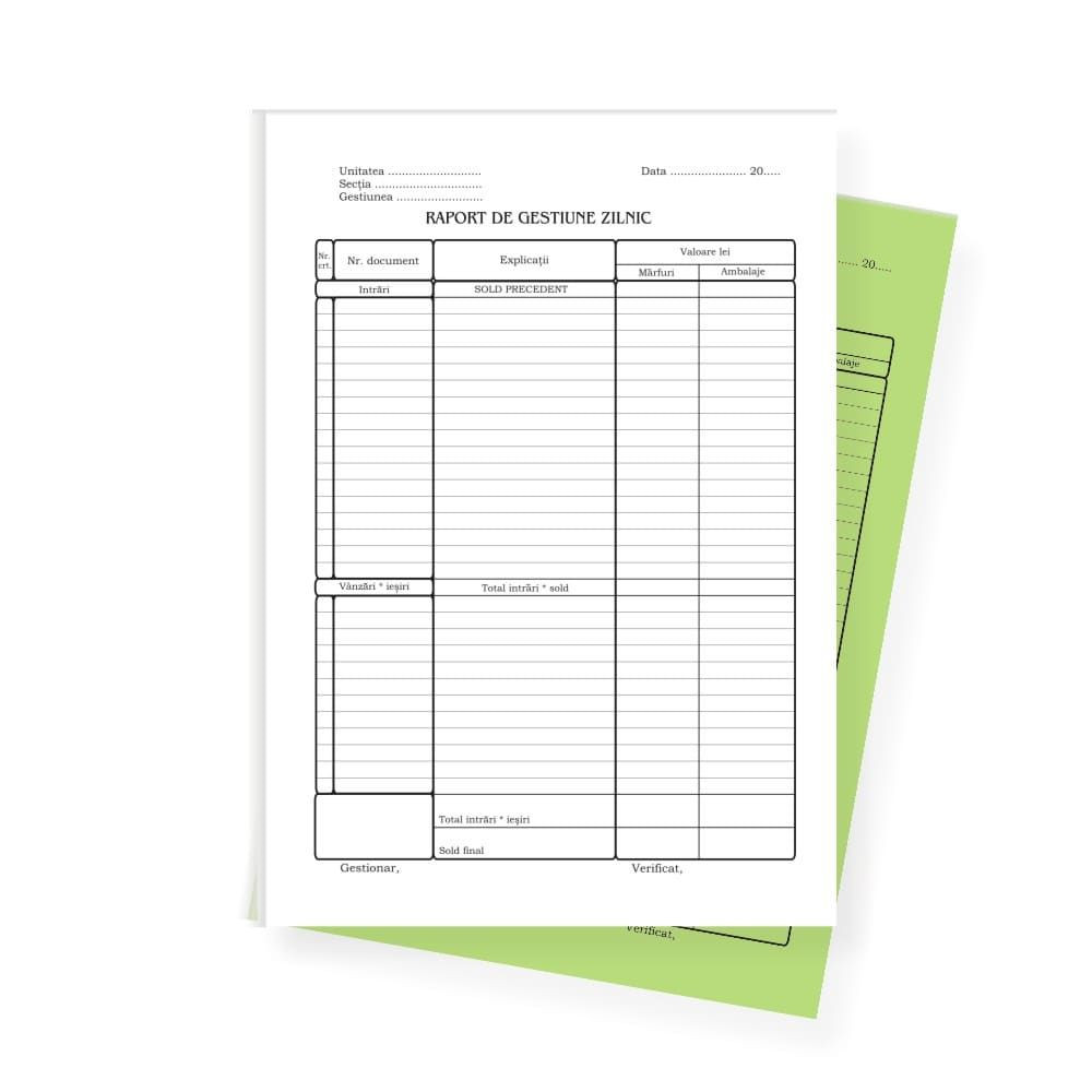 Raport  Gestiune Zilnic Autocopiativ L03479