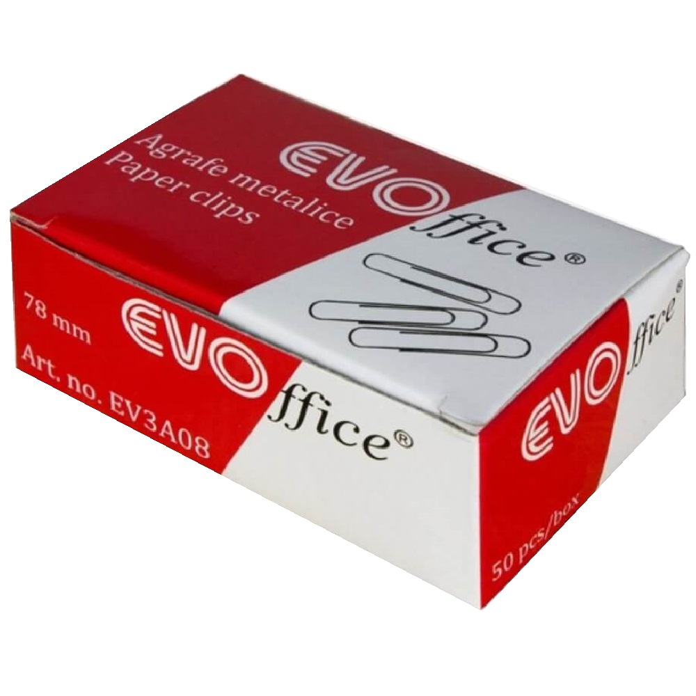 Agrafe Metalice Ondulate EVOffice 78mm, 50 Buc/Bax - Clipsuri Hartie