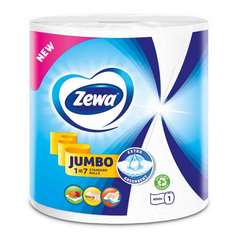 Prosoape de Bucatarie Zewa Jumbo White, 2 Straturi