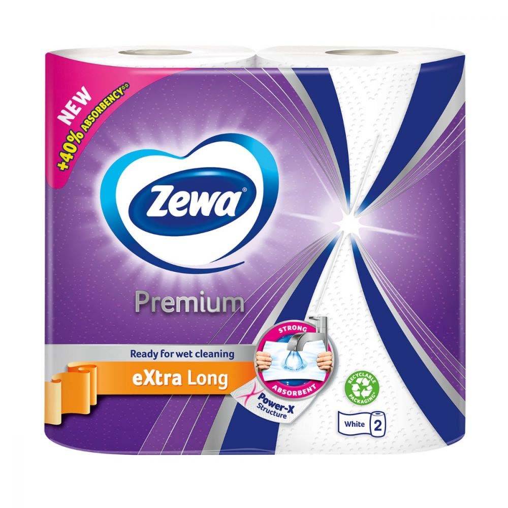 Prosoape de Bucatarie Zewa Extra Long, 2 Straturi, 120 Foi x 2 Role Prosoape de Bucatarie Zewa Extra Long, 2 Straturi, 120 Foi x 2 Role