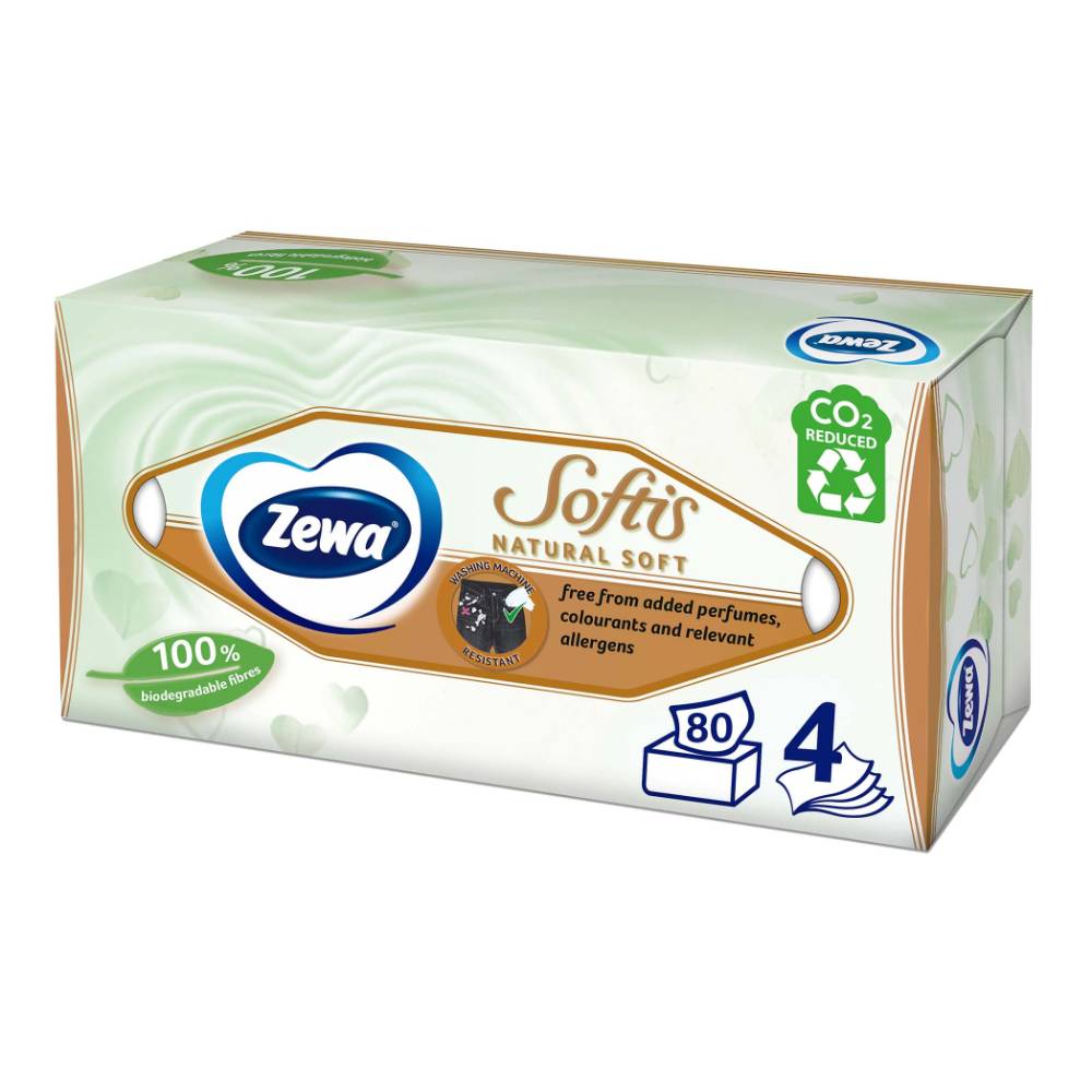 Servetele Zewa Softis Natural Soft, 4 Straturi, 80 Buc