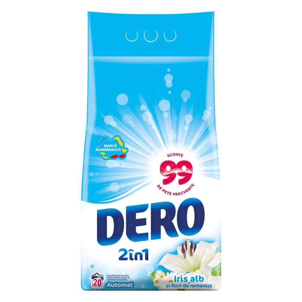 Detergent Automat Dero 2 in 1 Iris Alb, 2 Kg Detergent Automat Dero 2 in 1 Iris Alb, 2 Kg