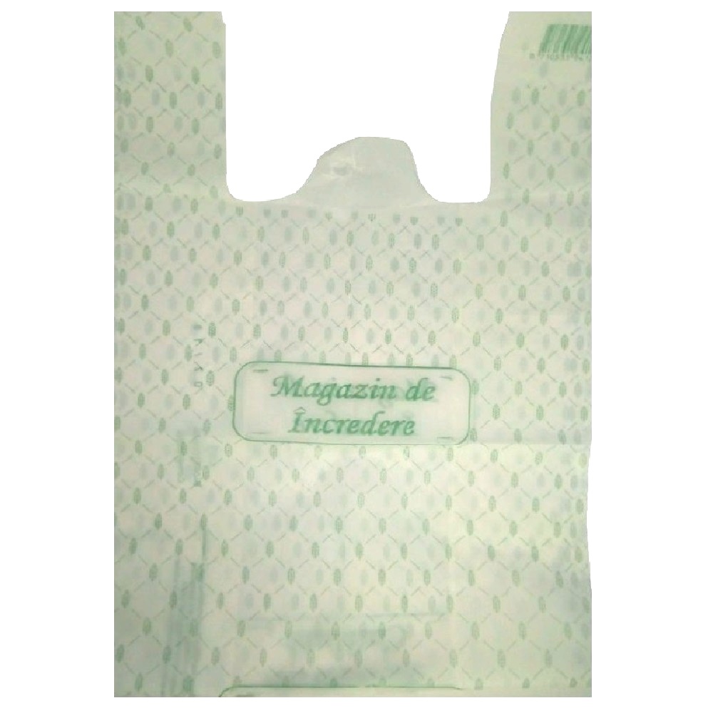 Pungi Biodegradabile Albe, Model Imprimat 30x9x60 cm, 50 Buc/Set - Ambalaje Ecologice