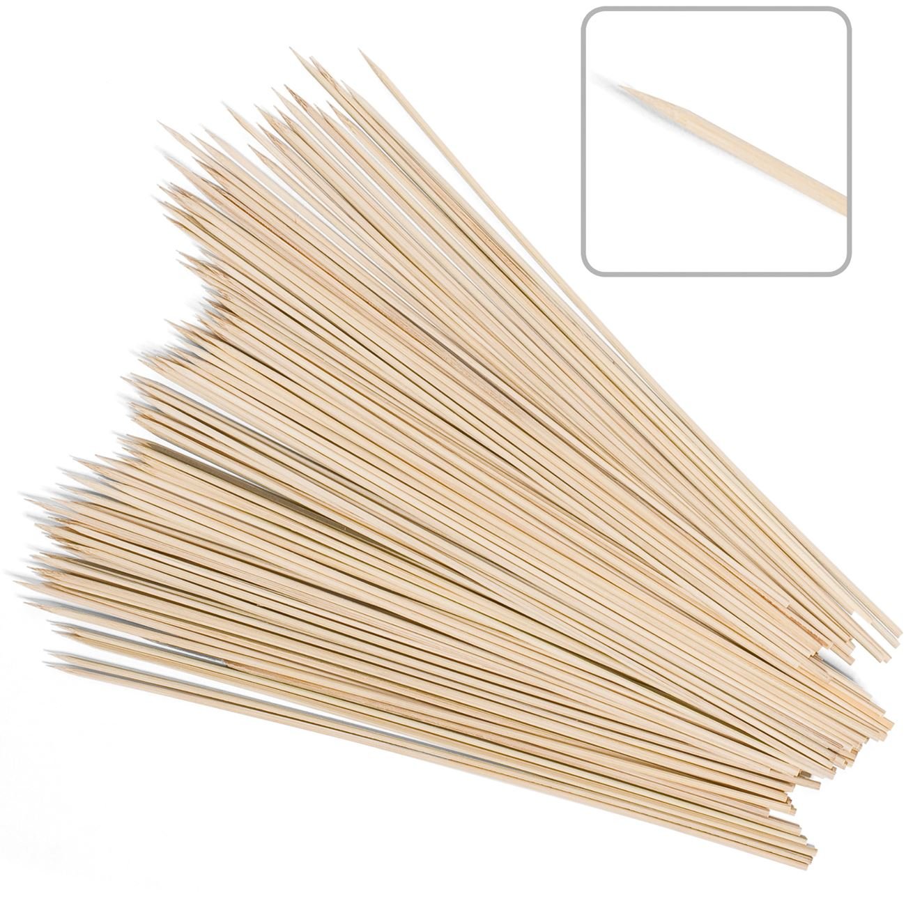 Bete din Lemn de Bambus pentru Frigarui cu Paleta, 100 Buc/Set, Lungime 25 cm