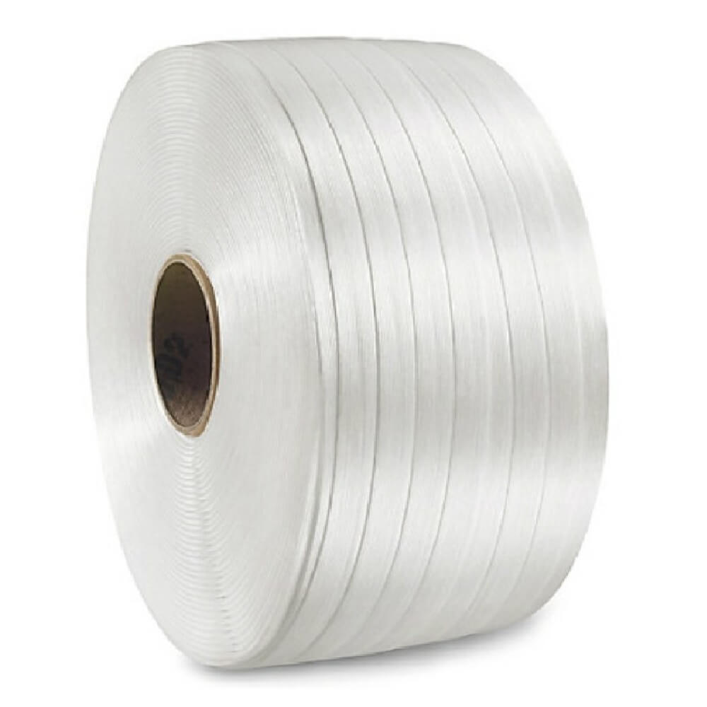 Banda de Legat PES Netesuta Hot Melt 19mm x 600m - Poliester pentru Ambalare si Paletizare Banda de Legat PES Netesuta Hot Melt 19mm x 600m - Poliester pentru Ambalare si Paletizare
