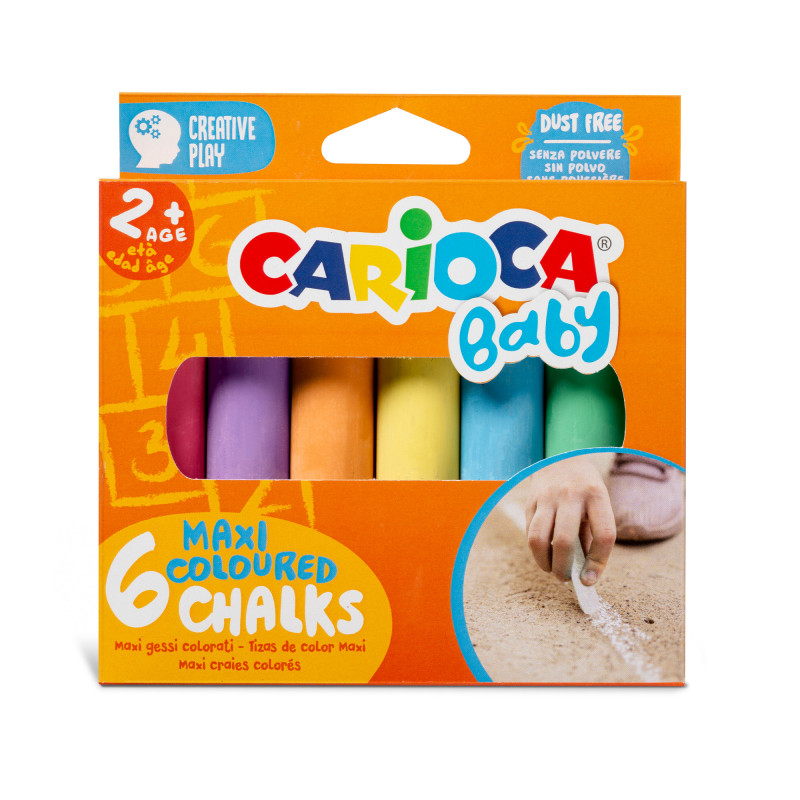 Creta Colorata, 6 Culori/set, Carioca Baby Maxi