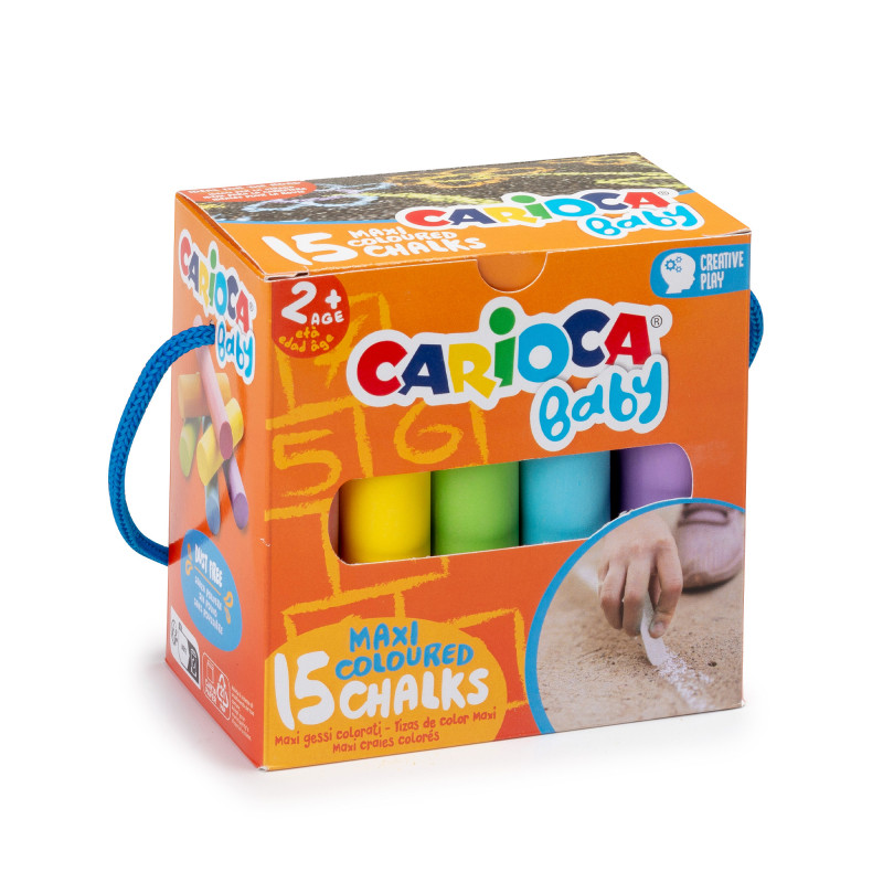 Creta Colorata, 15 Culori/cutie, Carioca Baby Maxi