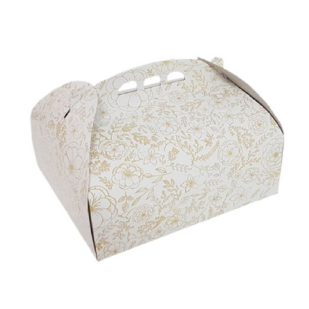 Cutii pentru Tort Model Floral CT3, 24x35 cm, 25 Buc/Bax, Carton Duplex - Ambalaj Cofetarie