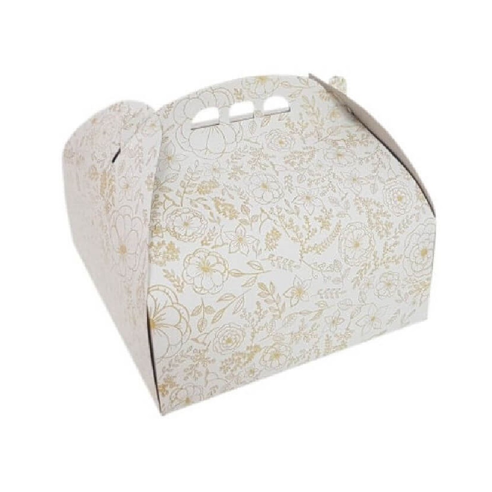 Cutii pentru Tort Model Floral CT1, 25 Buc/Bax, 25 x 25 cm, Carton Duplex, Ambalaje Cofetarie, Bax de Cutii din Carton, Cutie Carton cu Model pentru Torturi, Baxuri de Cutii pentru Cofetarie