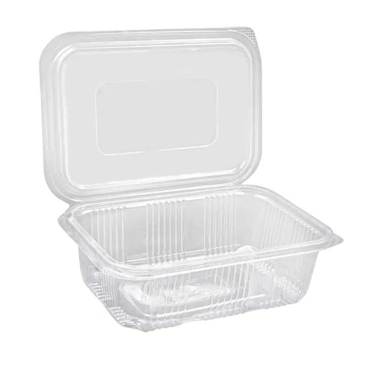 Caserola De Unica Folosinta Cu Capac Atasat Din Pet, Cantitate 1250 Ml, 100 Buc/set, Culoare Transparenta