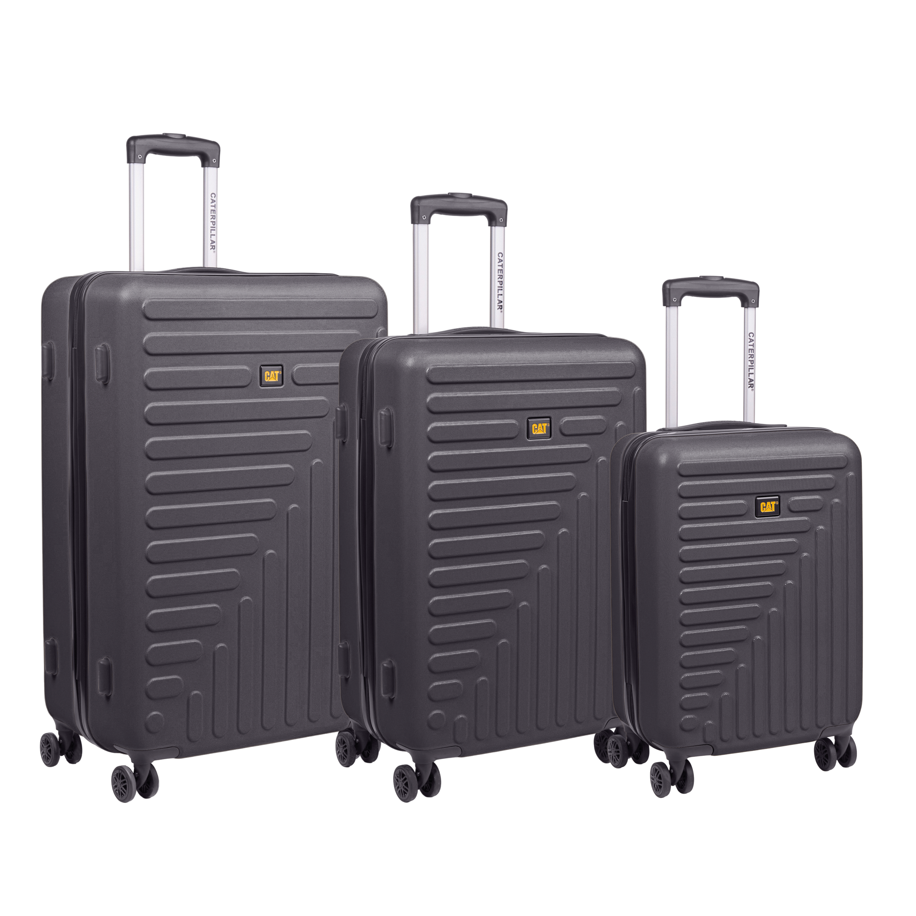 Set 3 Trollere Caterpillar Rockford (20/24/28 Inch) - Material Abs - Negru