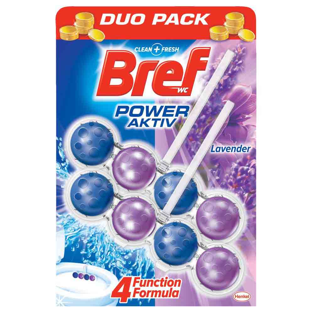 Odorizant Toaleta Bref Power Aktiv Lavanda, 2 x 50 g Odorizant Toaleta Bref Power Aktiv Lavanda, 2 x 50 g