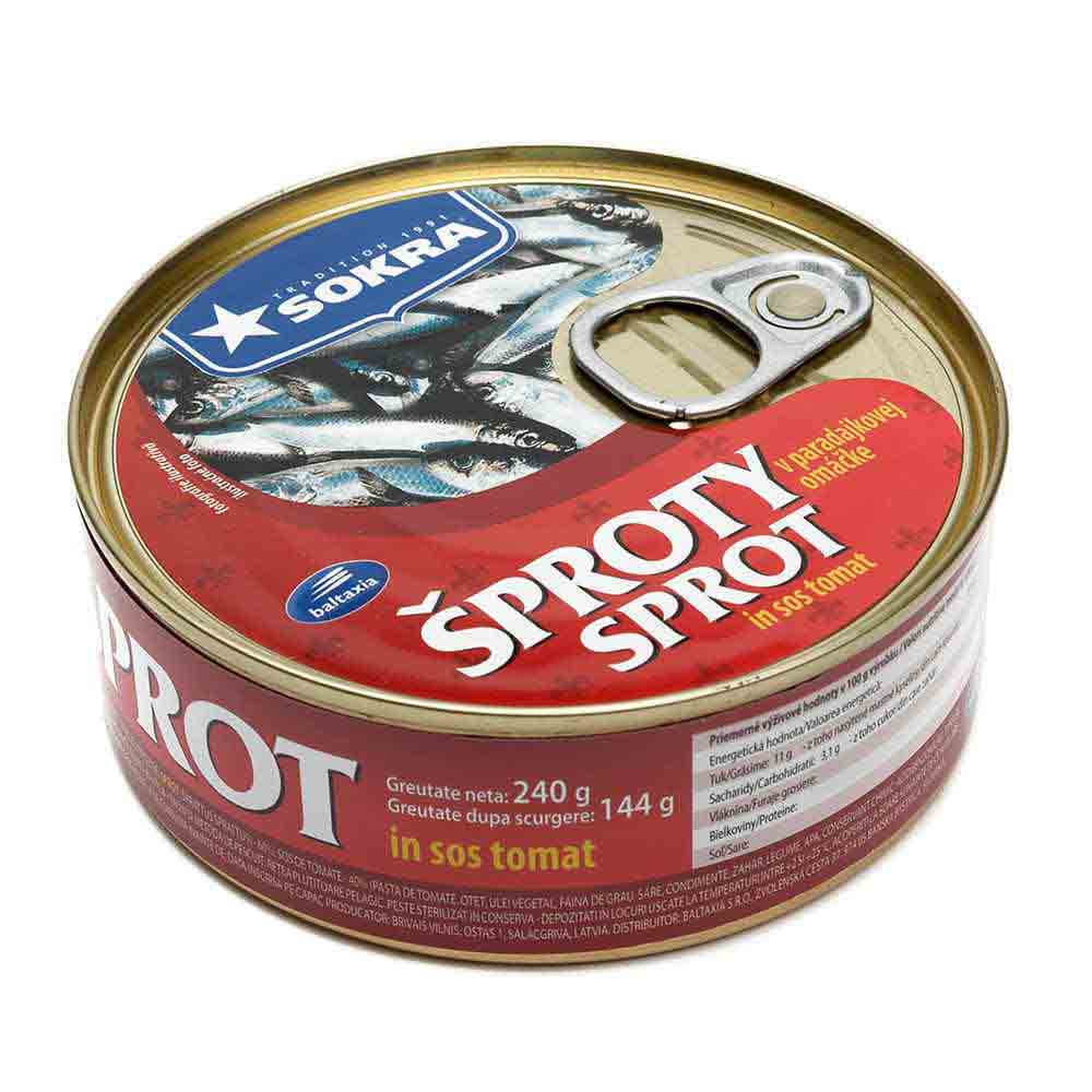 Conserva de Sprot Sokra in Sos de Tomate, 240 g