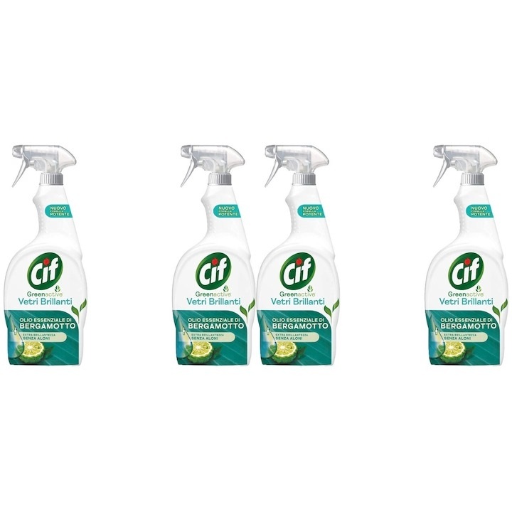 Solutie Pentru Geamuri Cif Vetri Briliant, Cu Ulei Esential De Bergamota, 650 Ml