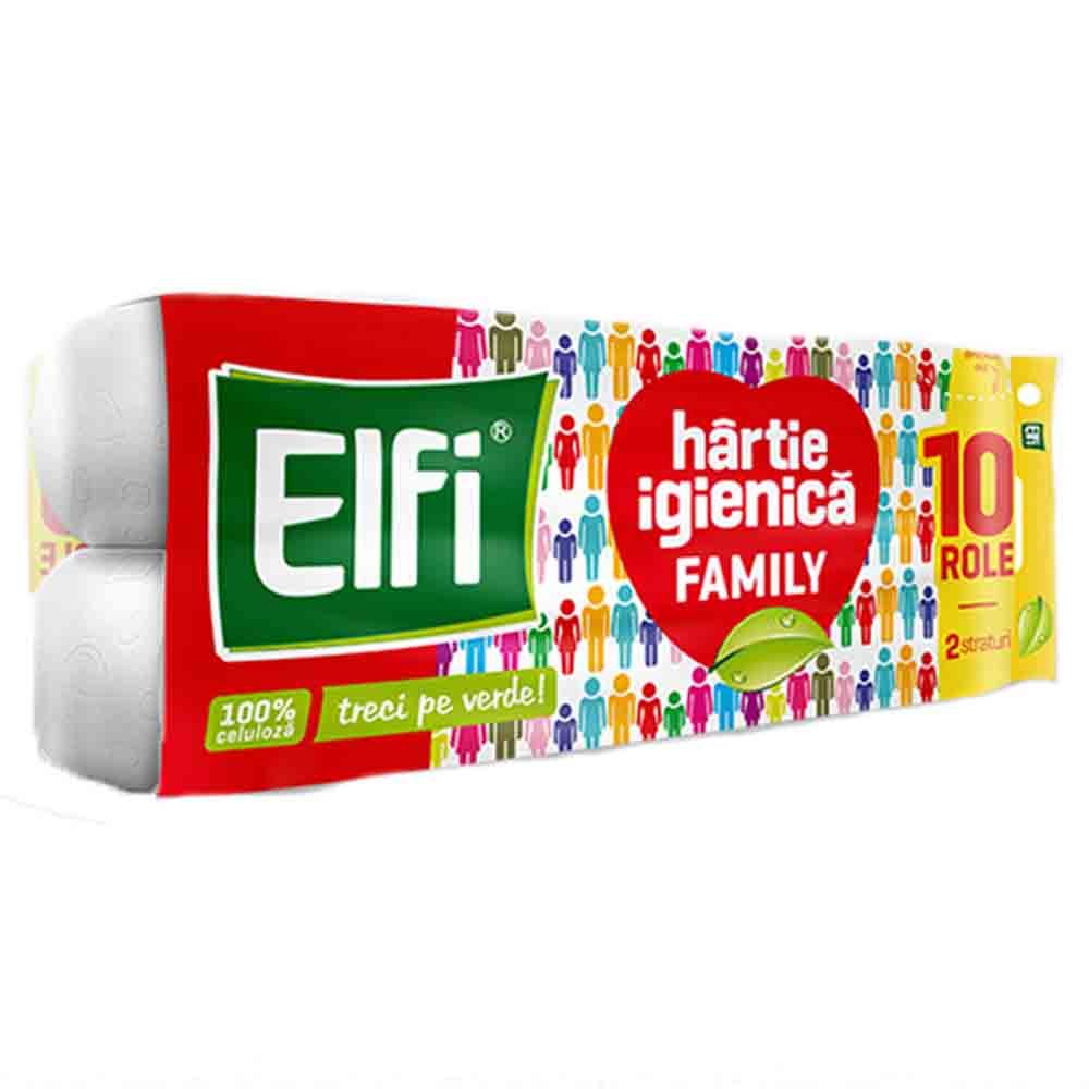 Hartie Igienica Elfi Family, 2 Straturi, 10 Role/Bax