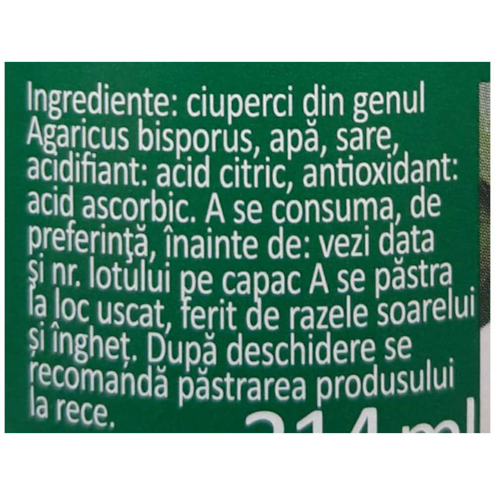 Ciuperci Felii Naturavit, 314 ml