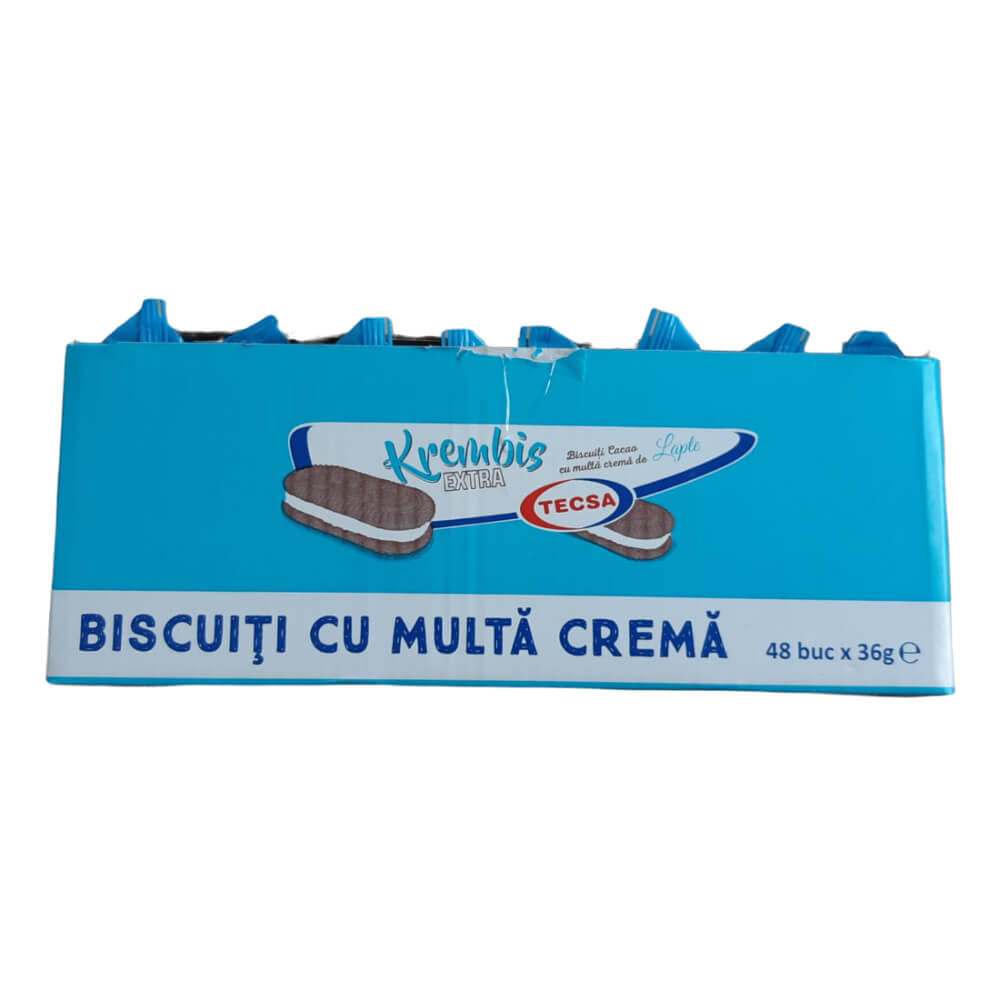 Set 48 Pachete de Biscuiti cu Crema de Lapte Tecsa, 36 g
